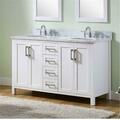 Infurniture Top 60 In. Double Sink Vanity With Carrara White Marble Top WB8160-G+CW TOP